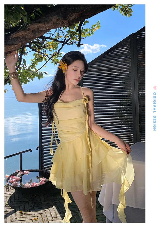 A Line Yellow Long Stunning Evening Gown Party Prom Dress S7286