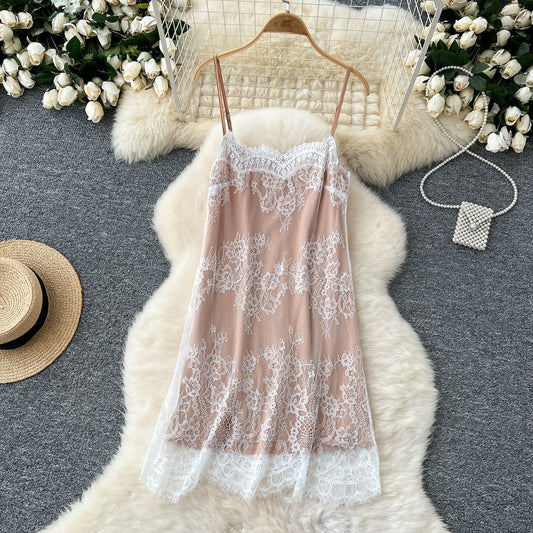 Holiday dress 2025 three-dimensional flower strap mesh skirt + suspender skirt R2261