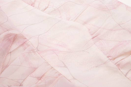 2025 new pink suspender dress ruffled fairy dress seaside R0016