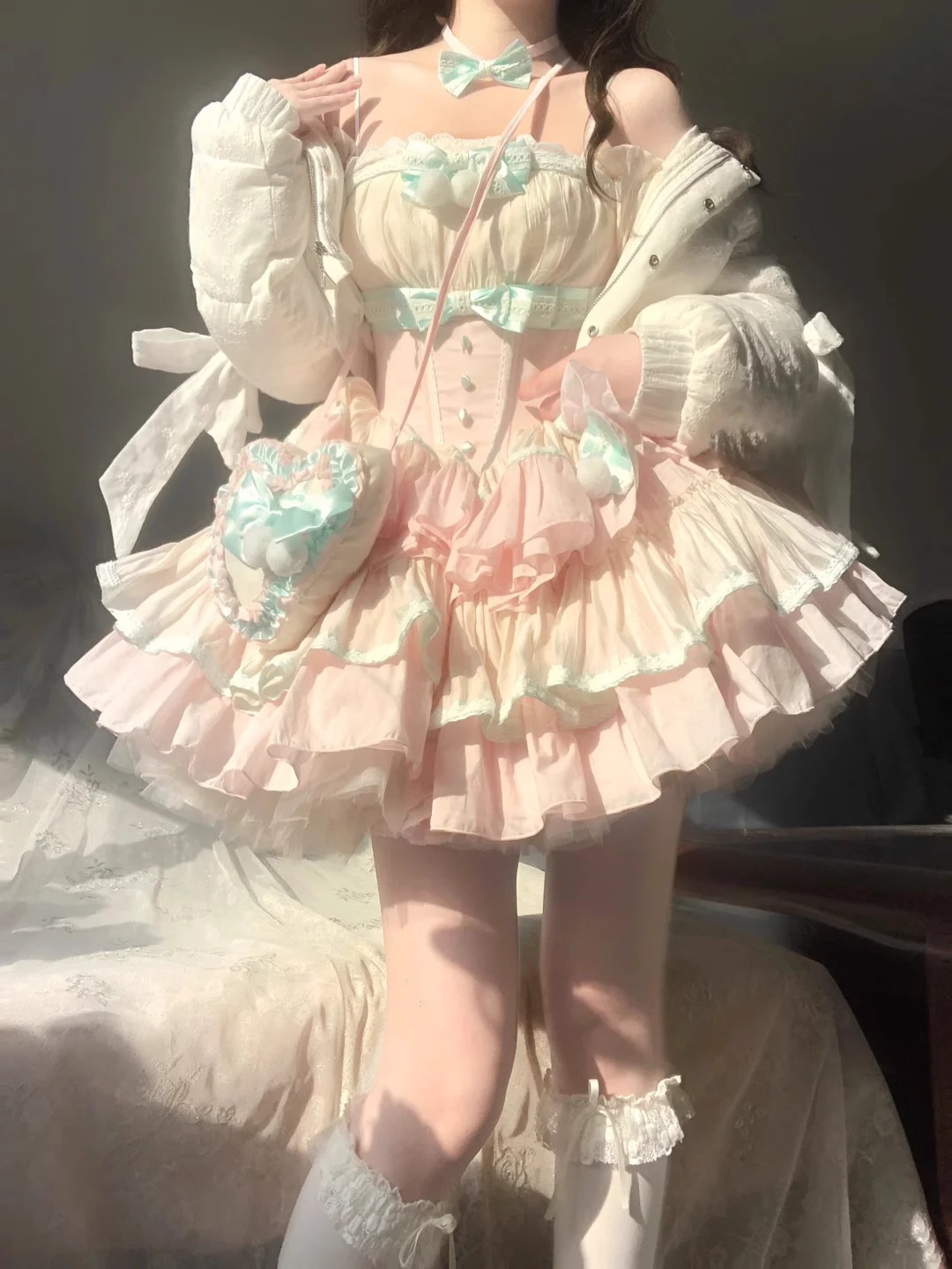 Cute Ball Gown Strapless Short Pink Cocktail Dresses Birthday Outfits With Bowknot