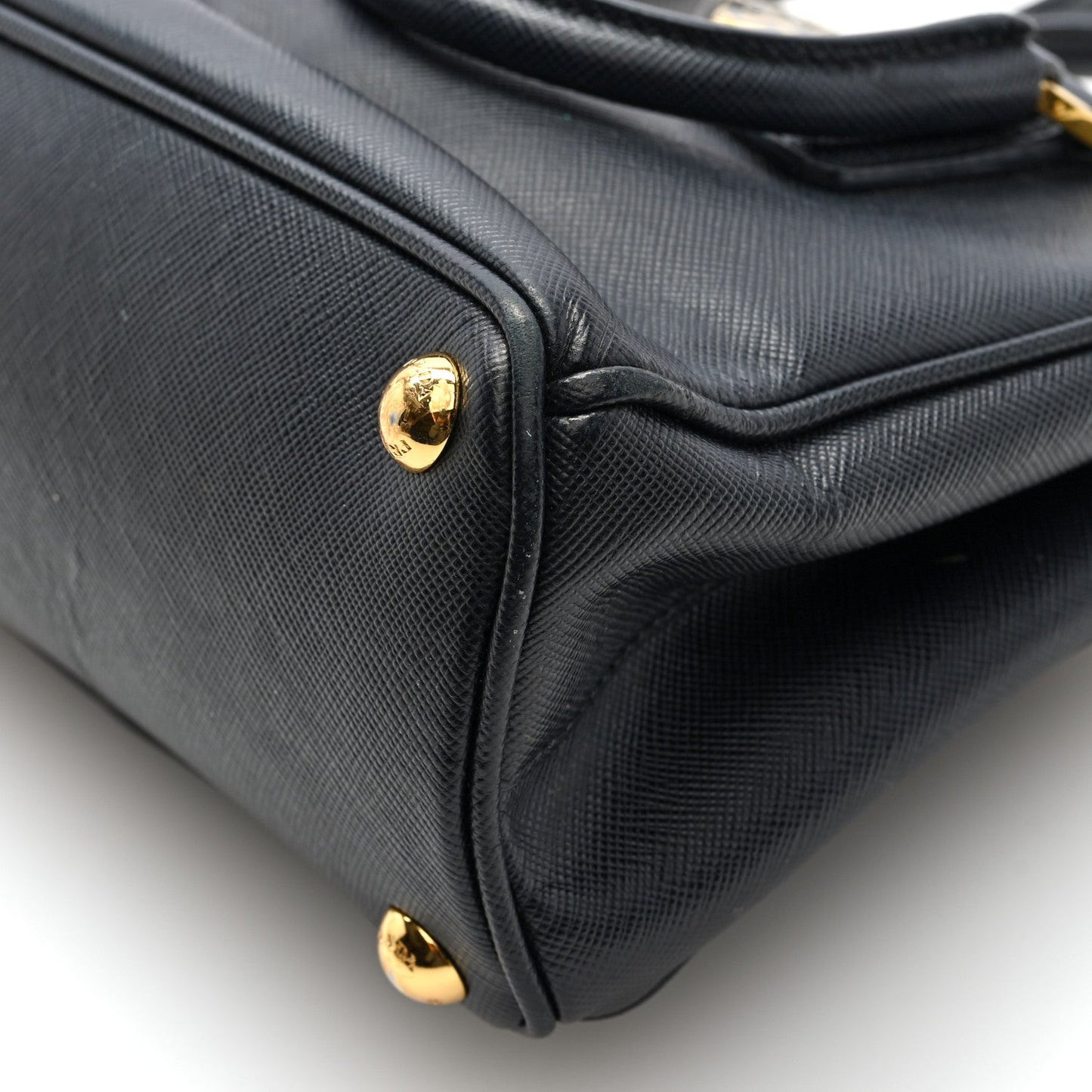 Saffiano Micro Galleria Double Zip Tote Black