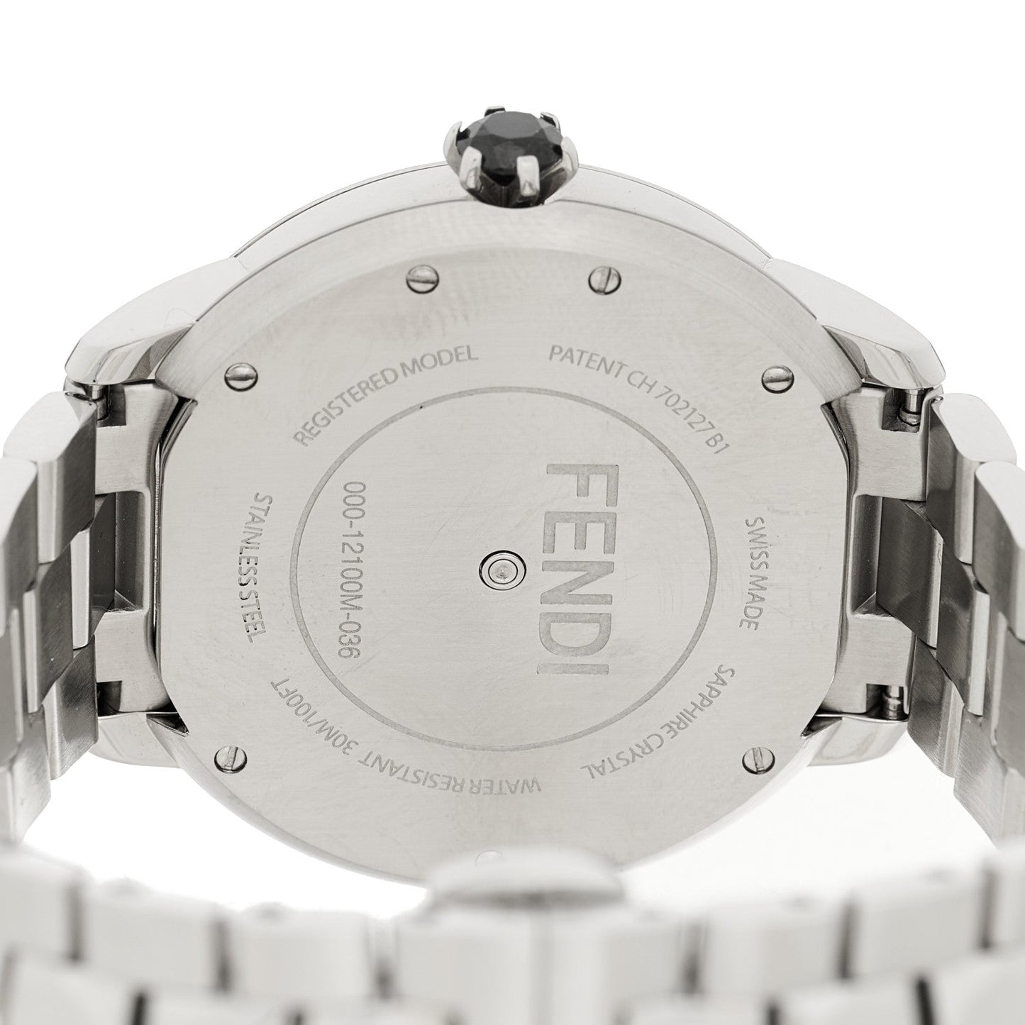 Stainless Steel Mother of Pearl Topaz Spinel 38mm Ishine Rotating Gem Two Tone Quartz Watch Black