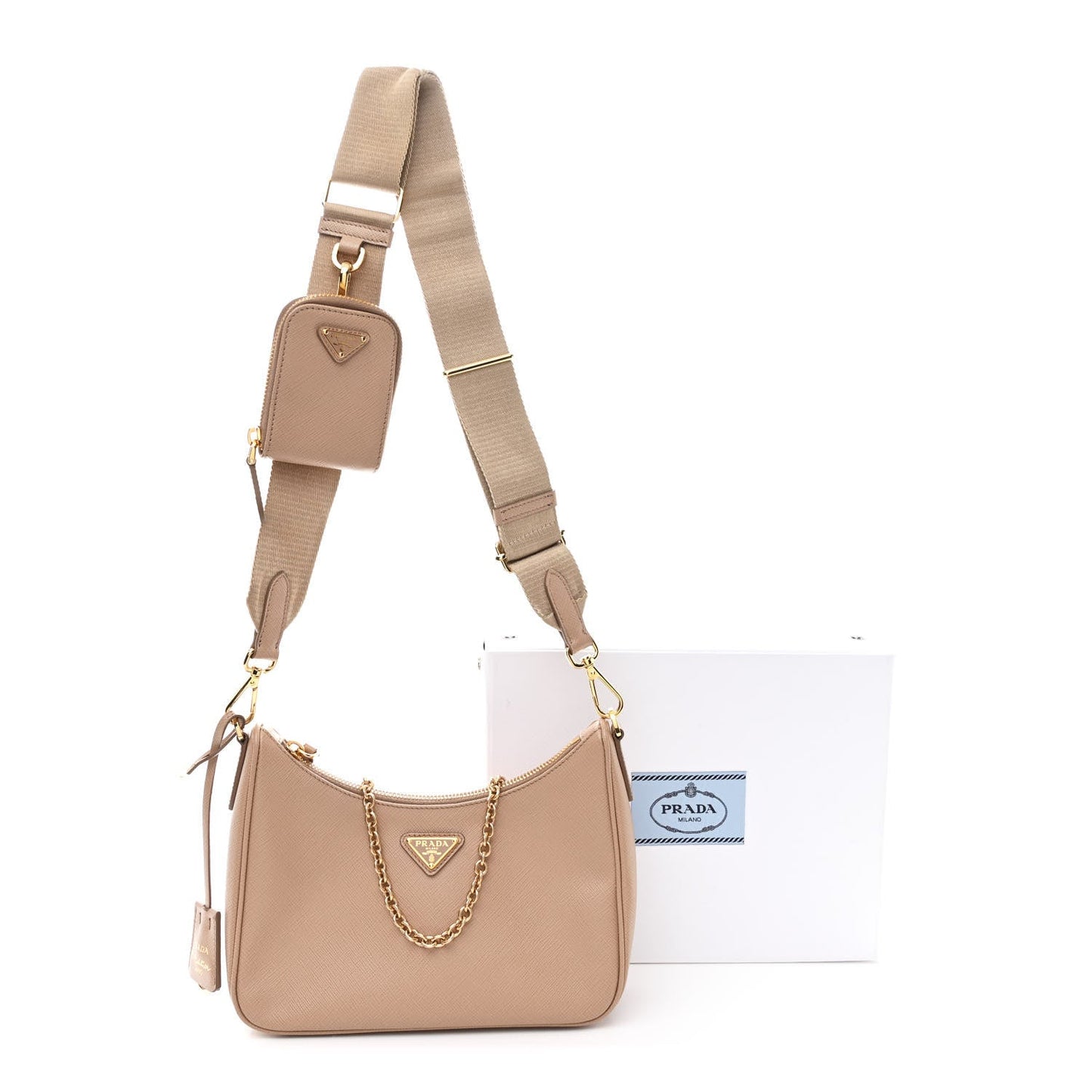 Saffiano Re-Edition 2005 Shoulder Bag Cammeo