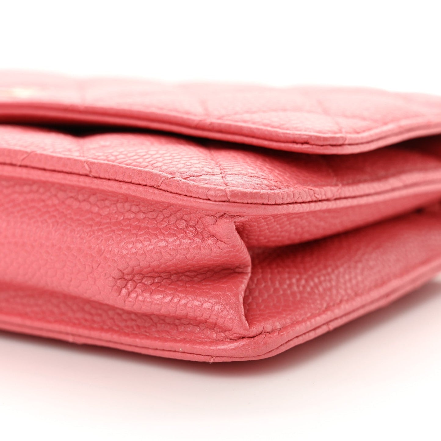 Caviar Quilted Wallet on Chain WOC Pink