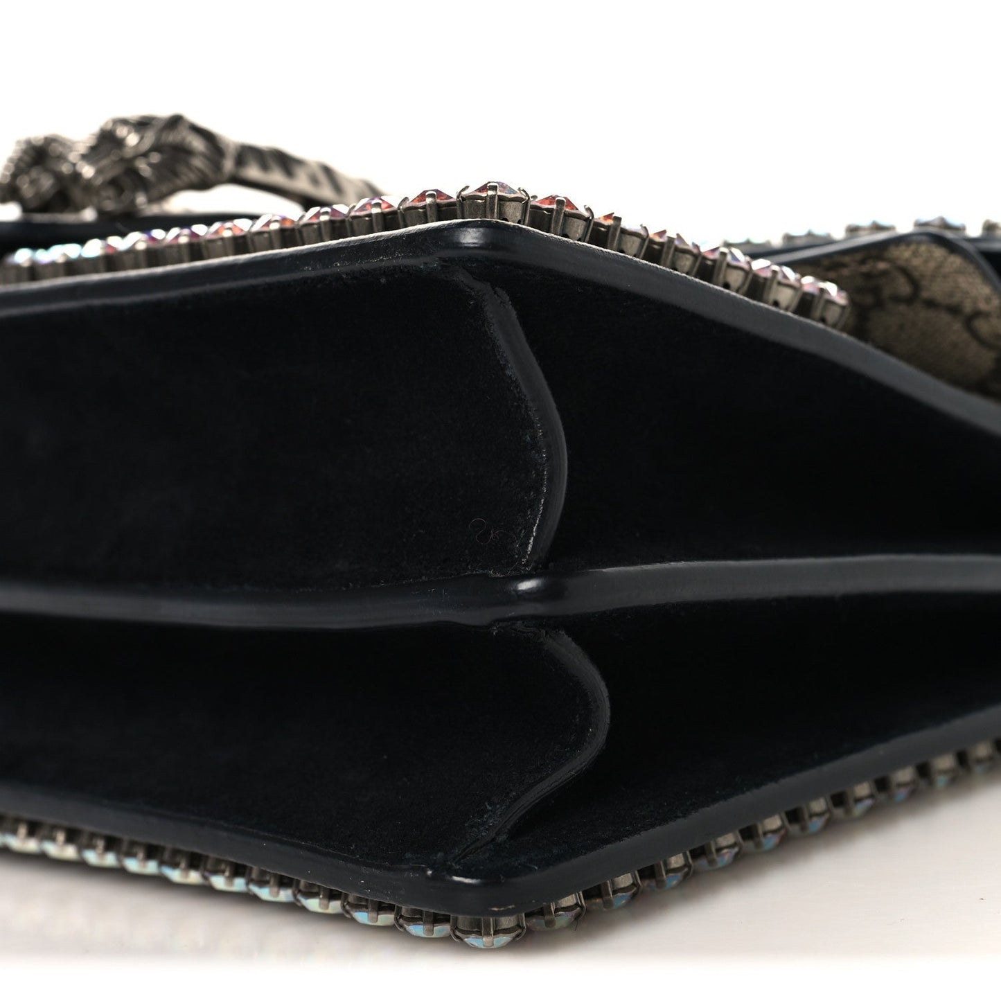 GG Supreme Monogram Crystal Small Dionysus Shoulder Bag Black