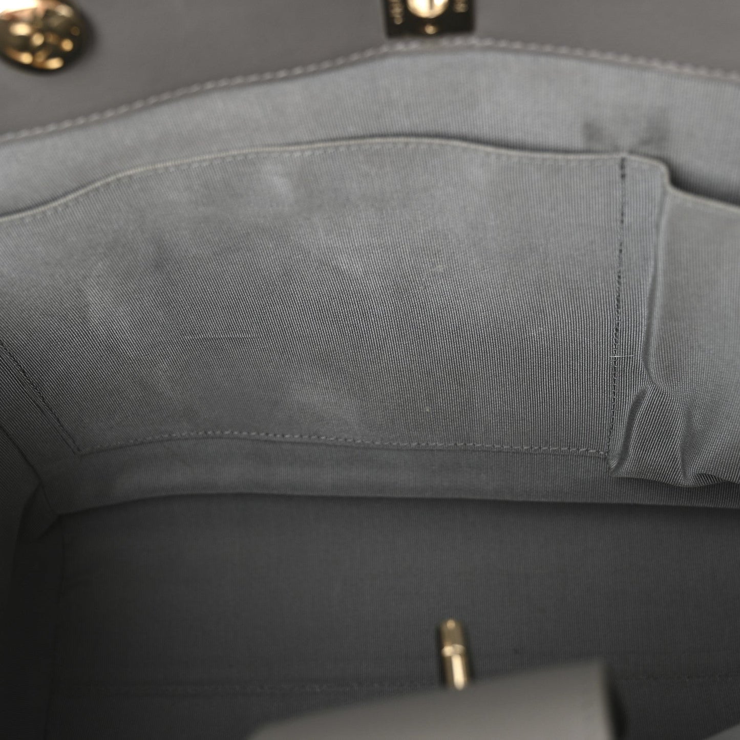 Calfskin Chevron Quilted Statement Shopping Tote Grey