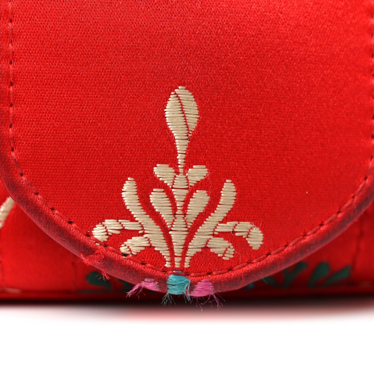 Jacquard Matelasse Floral Medium GG Marmont Shoulder Bag Red