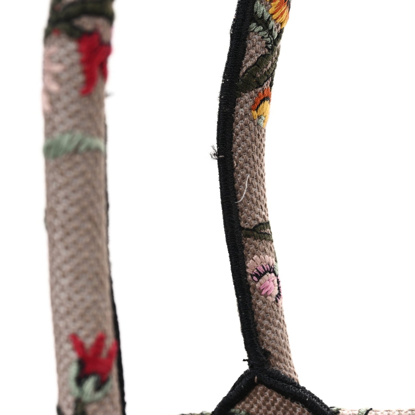 Canvas Embroidered Petites Fleurs Medium Book Tote Rose Multicolor