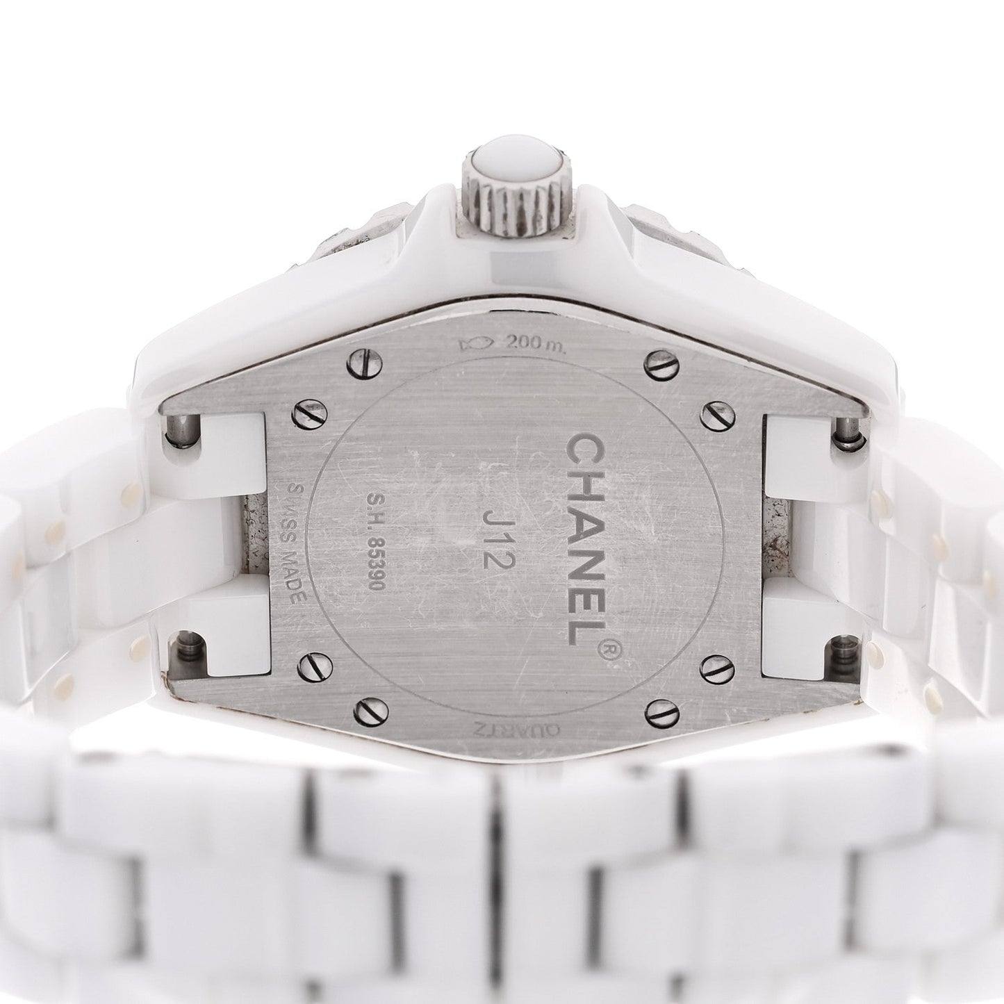 Stainless Steel Ceramic Diamond Mother of Pearl 33mm J12 Quartz Watch White