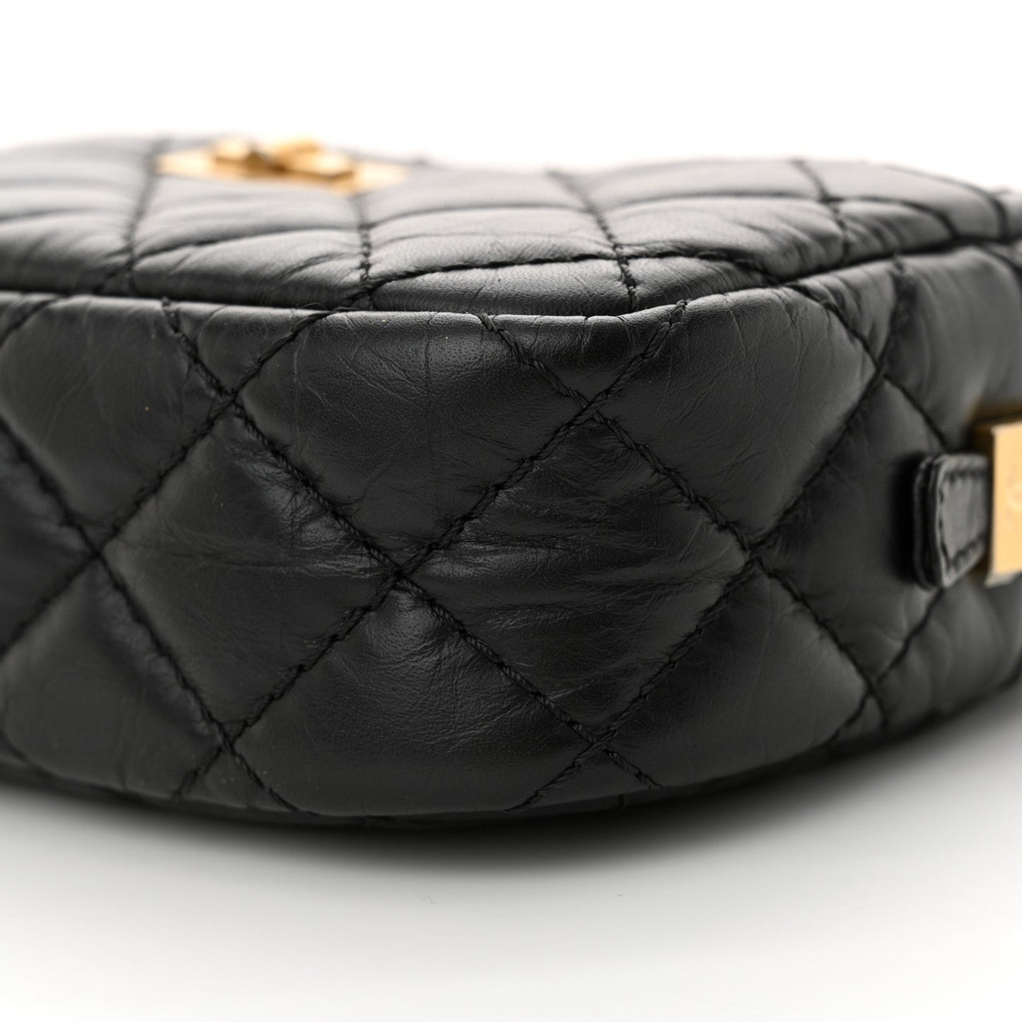 Aged Calfskin Quilted Mini Reissue Camera Case Black