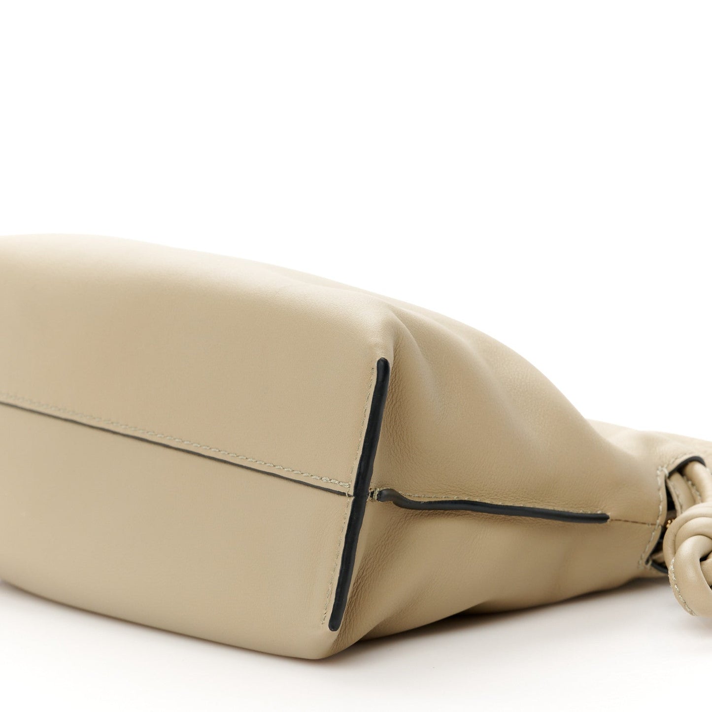 Calfskin Mini Flamenco Knot Clutch Clay Green