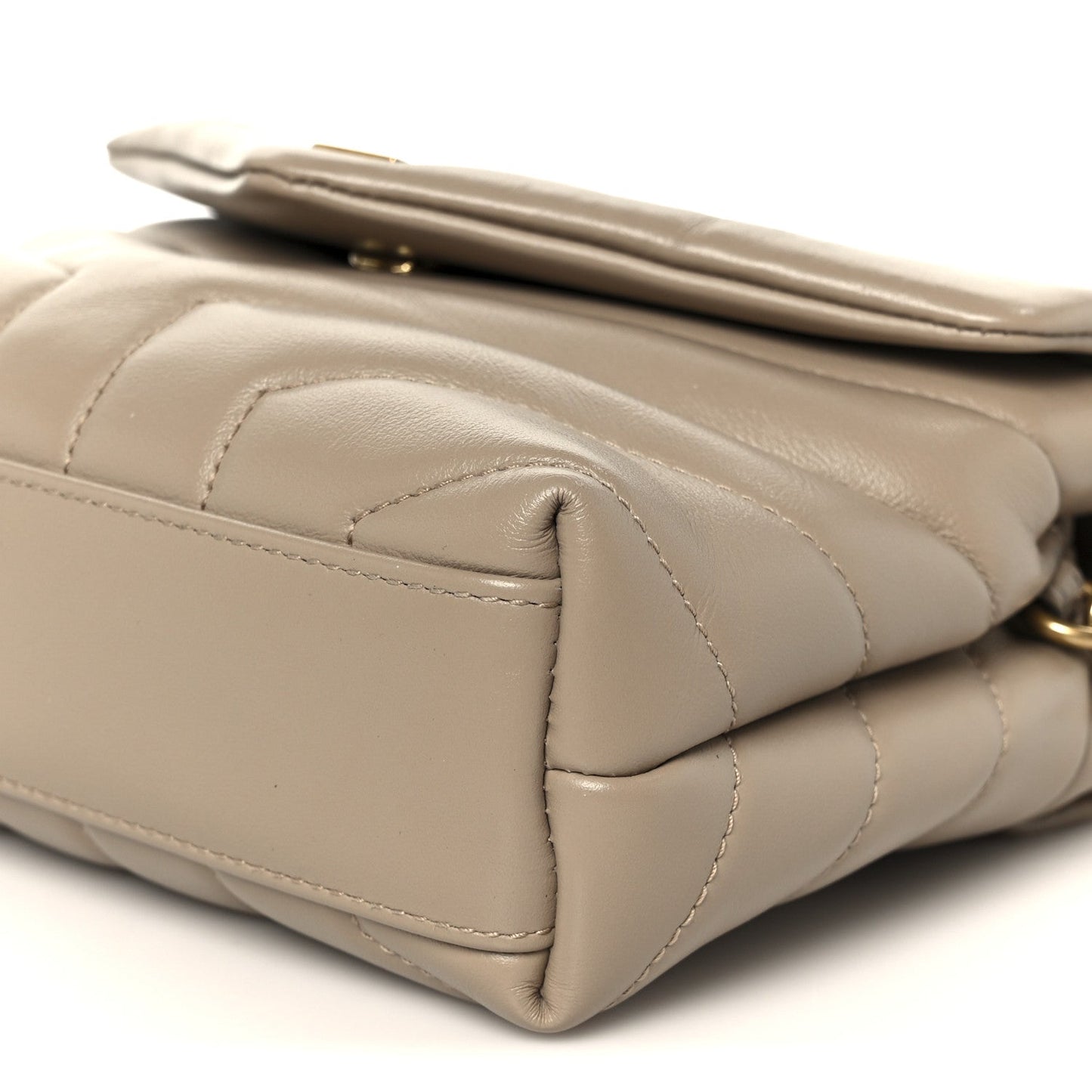 Calfskin Y Quilted Monogram Toy Loulou Crossbody Bag Dark Beige