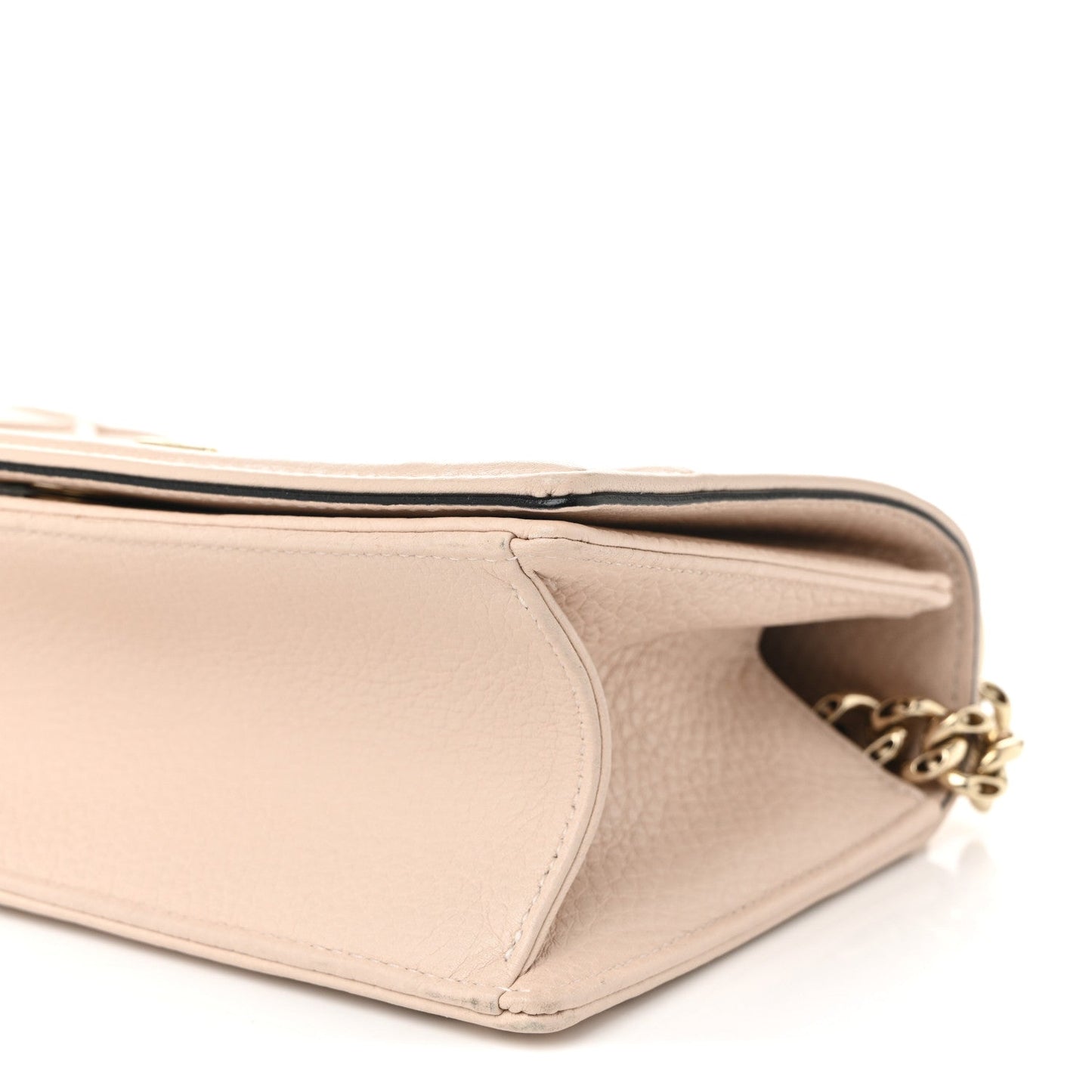 Grained Calfskin Small Diorama Flap Bag Nude