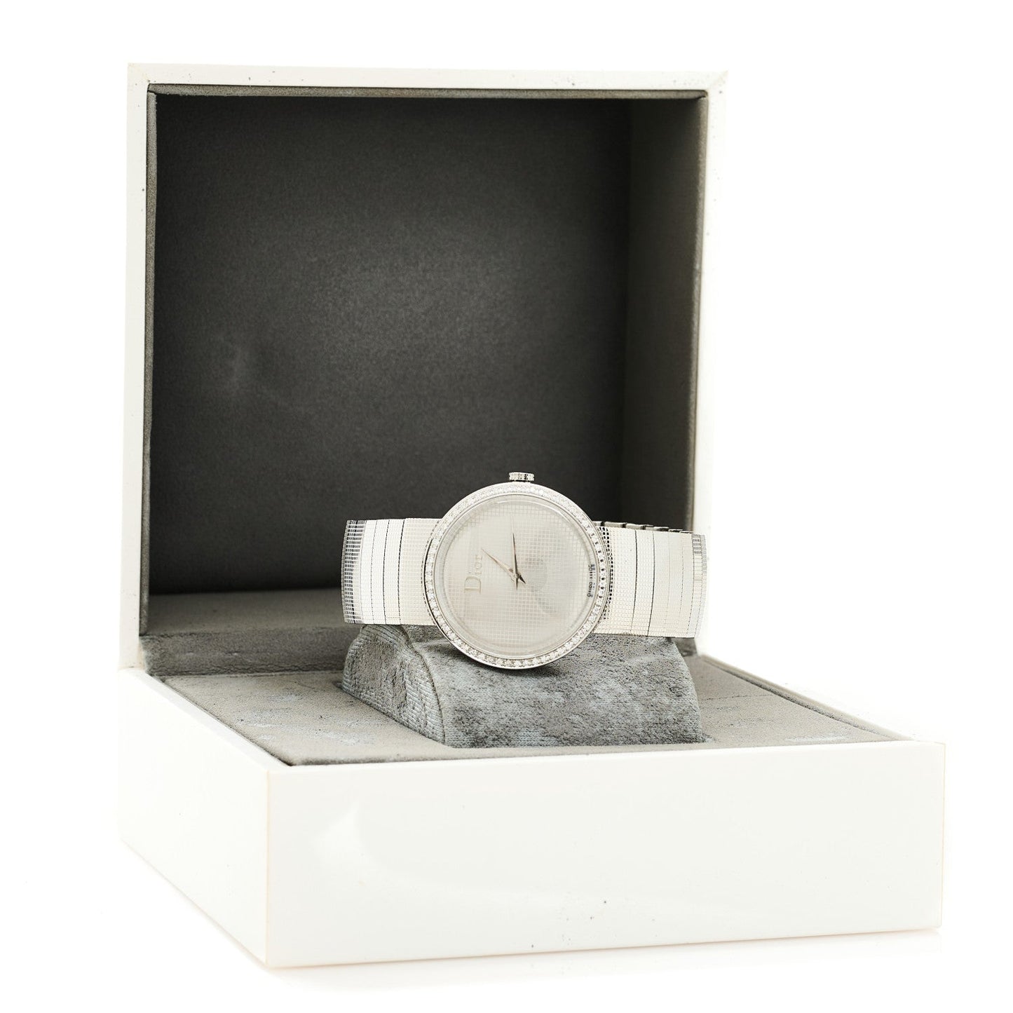 Stainless Steel Diamond Bezel 33mm La D De Dior Quartz Watch