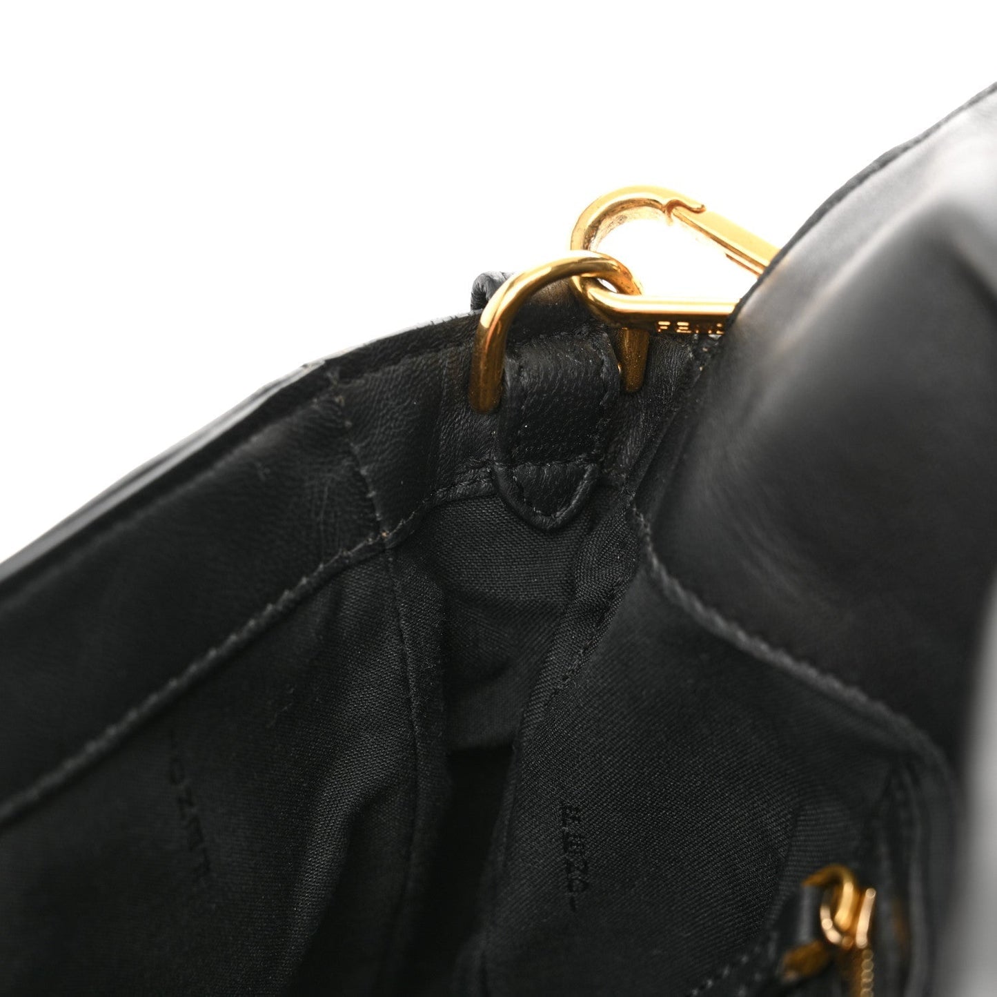Nappa FF 1974 Embossed Large Baguette Black