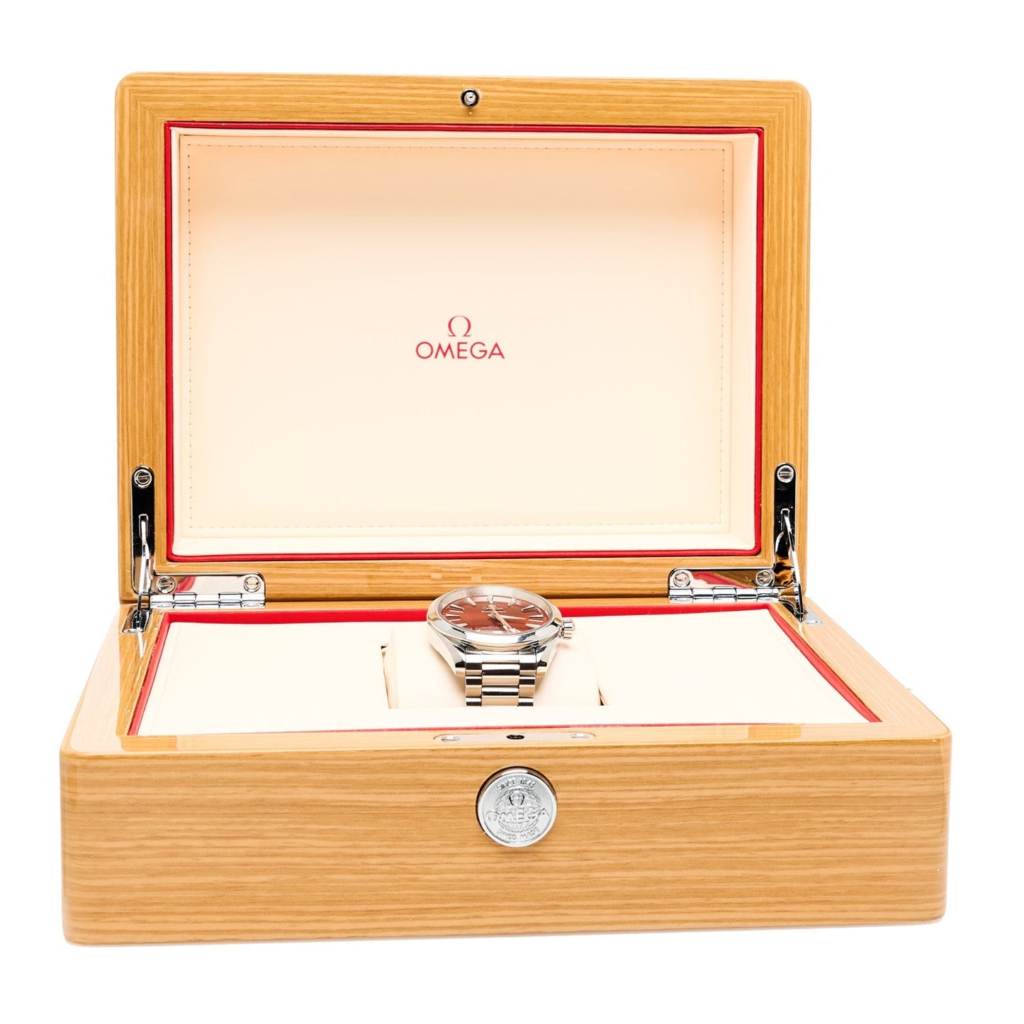 Stainless Steel 38mm Seamaster Aqua Terra Master Co-Axial Chronometer Automatic Watch Red 220.10.38.20.13.003