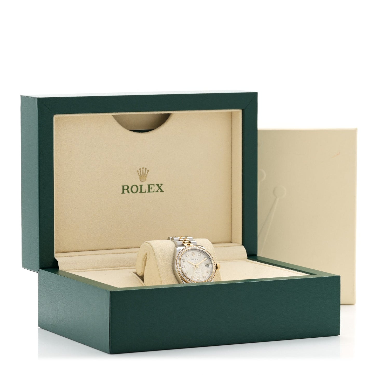 Stainless Steel 18K Yellow Gold Diamond Bezel 31mm Oyster Perpetual Datejust Watch Silver Jubilee 178383