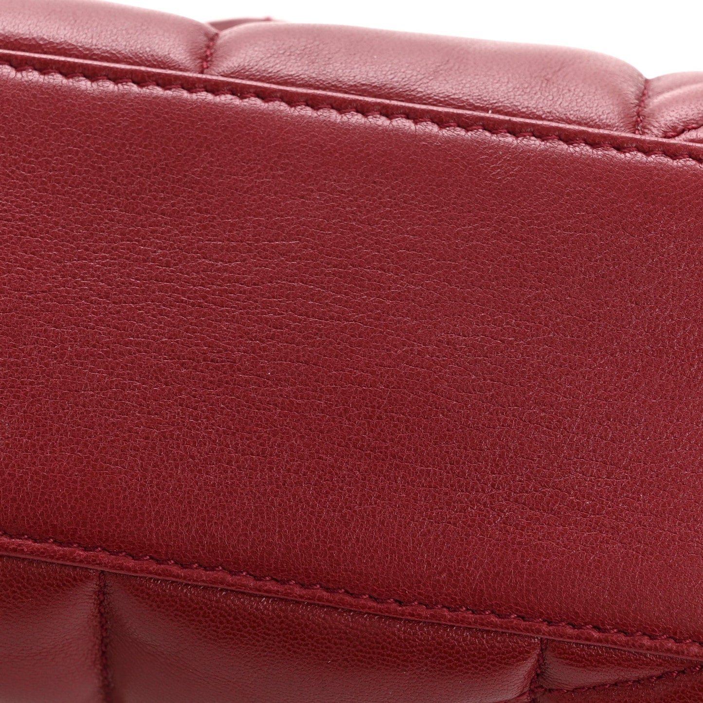 Lambskin Quilted Toy Loulou Puffer Monogram Chain Satchel Red