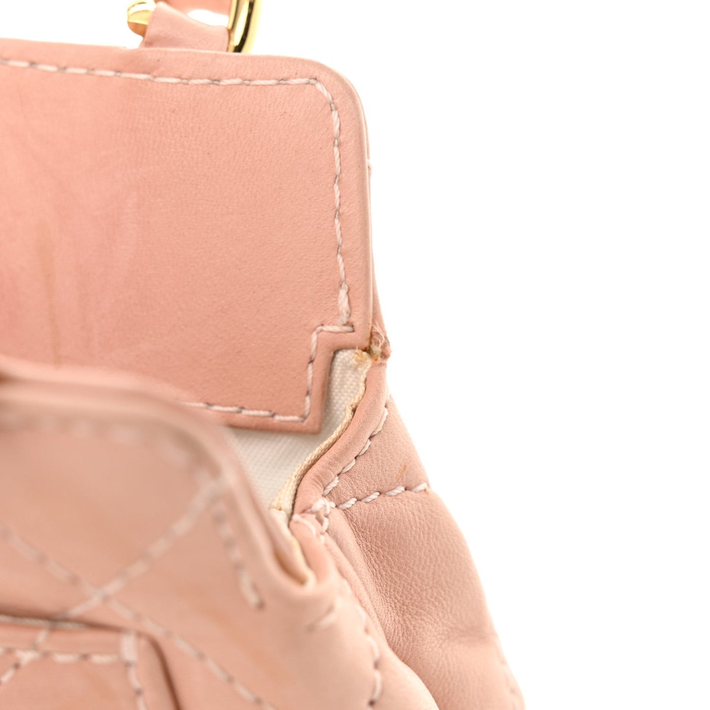 Lambskin Quilted Mini Evening Bag Pink