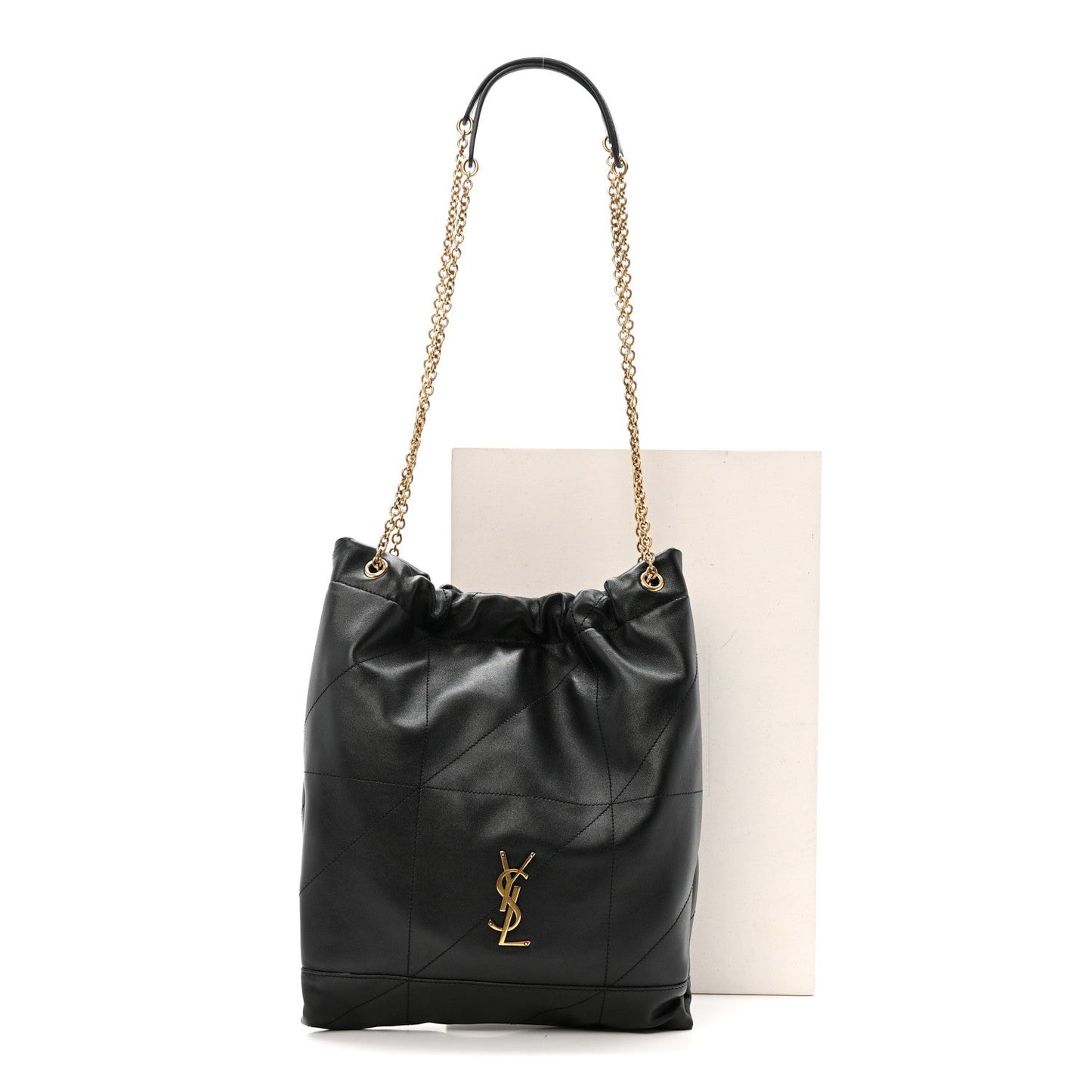 Lambskin Matelasse Monogram Large Jamie 4.3 Pochon Black