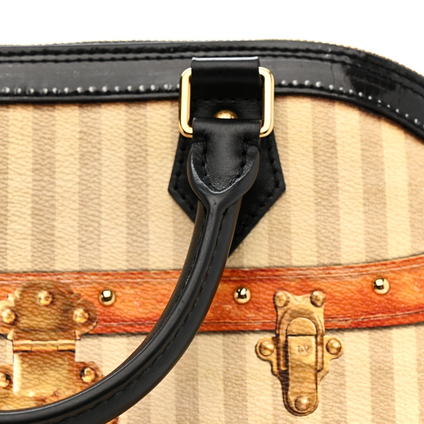 Transformed Canvas Patent Time Trunk Alma PM Beige
