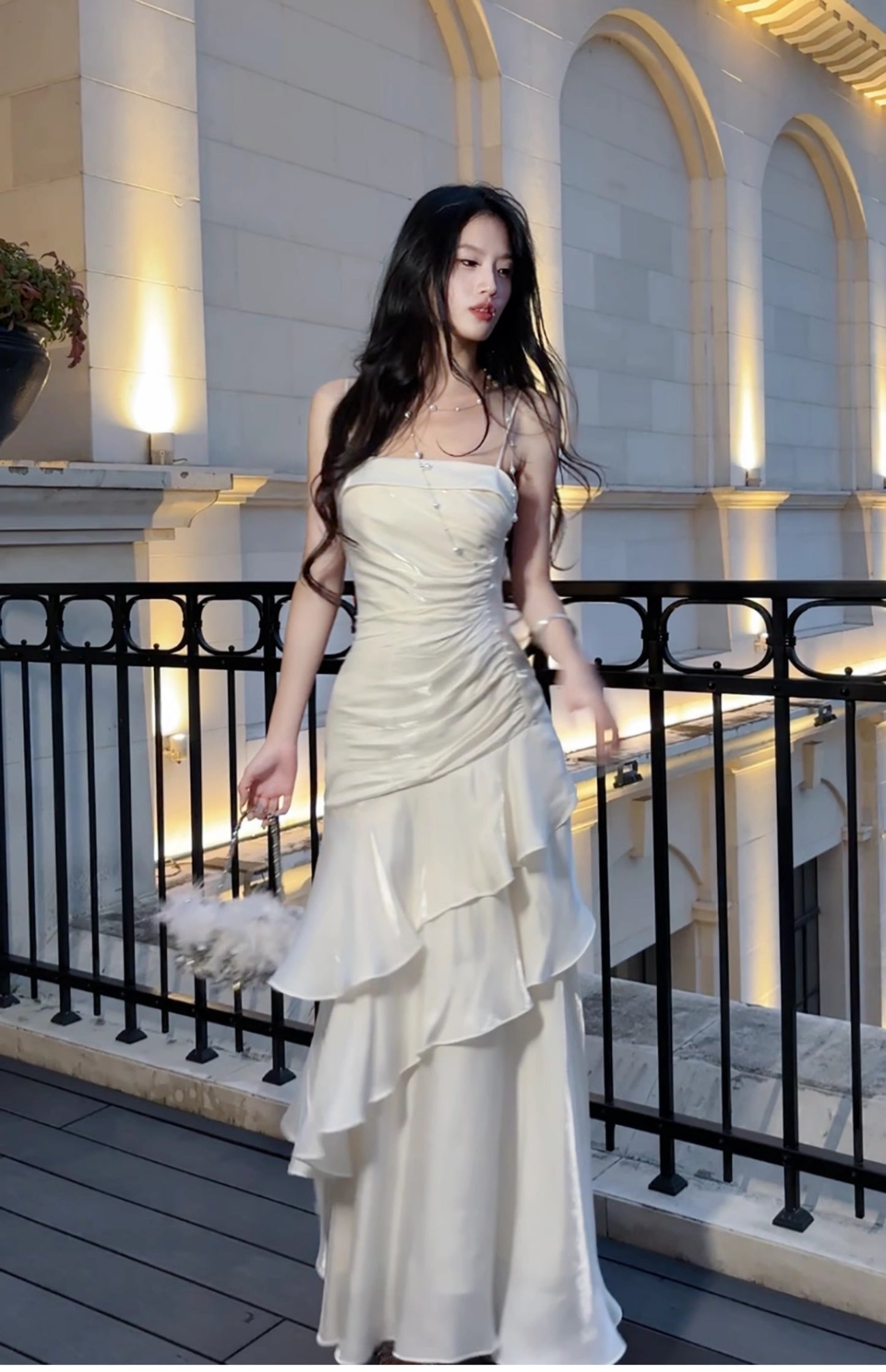 luxury spaghetti straps dress mermaid evening gowns birthday dress    S5932