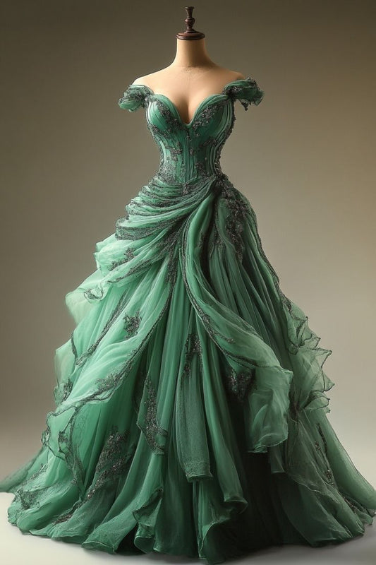 Green Ball Gown Sweet 16 Dresses Evening Dress
