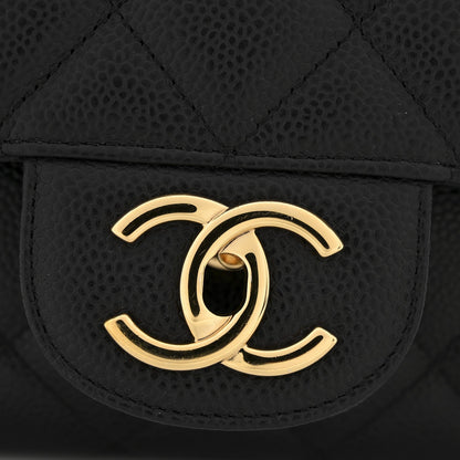 Caviar Quilted Maxi Double Flap Black