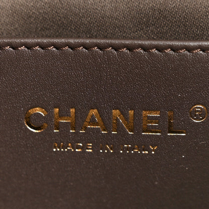 Suede Quilted Mini Chanel 25 Handbag Dark Brown