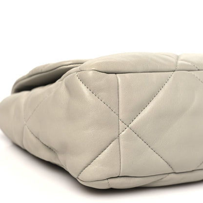 Lambskin Quilted Large Chanel 19 Flap Grey