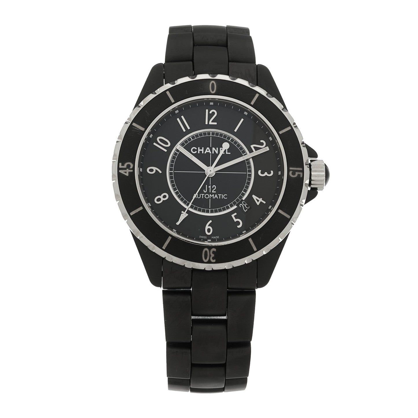 Stainless Steel Matte Ceramic 41mm J12 Automatic Watch Black