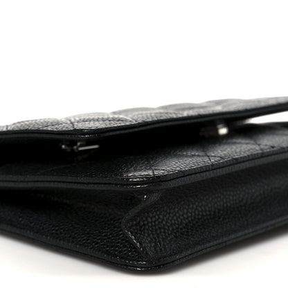 Caviar Quilted Wallet On Chain WOC Black