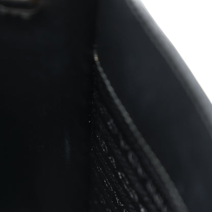 Saffiano Lux Triangle Logo Embossed Small Double Handle Crossbody Tote Black