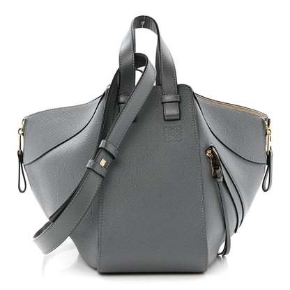 Grained Calfskin Small Hammock Shoulder Bag Asphalt