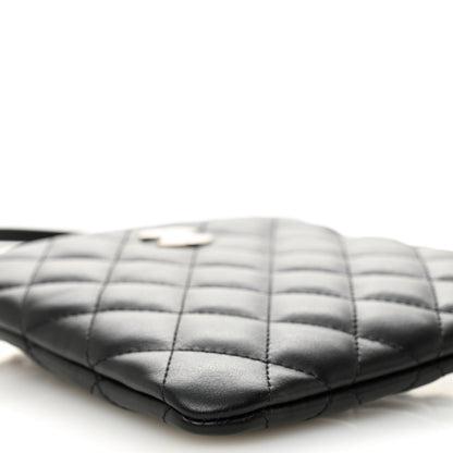 Lambskin Quilted Uniform Crossbody Bag Black