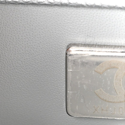 Metallic Caviar Quilted Mini Coco Handle Flap Silvery