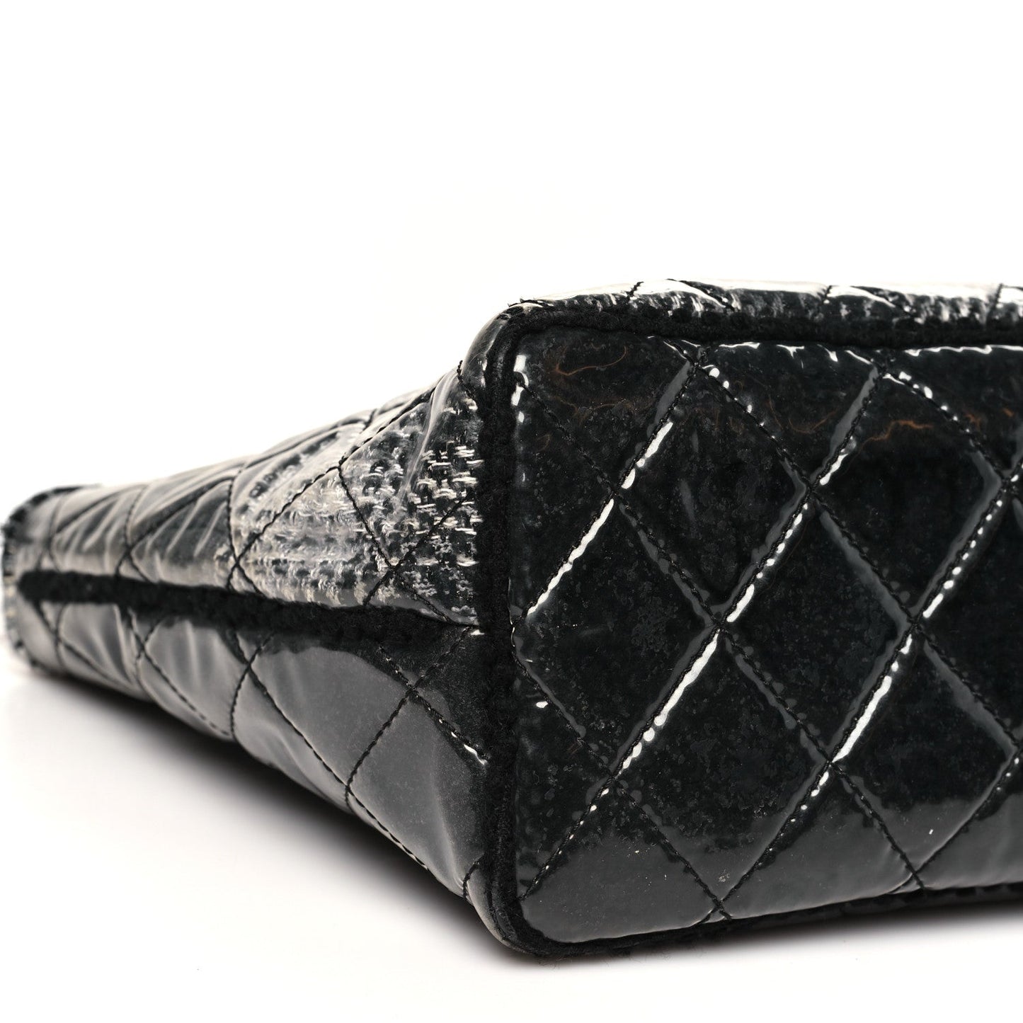Vinyl Funny Tweed Patchwork Tote Grey
