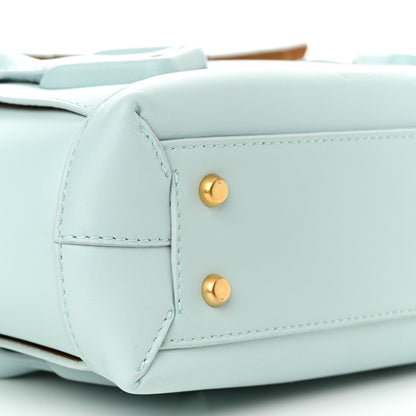 French Calfskin Maxi Intrecciato Small Arco Pale Blue
