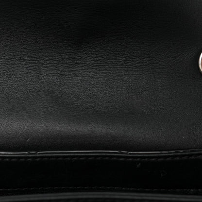 Patent Quilted Hamptons Flap Bag Black