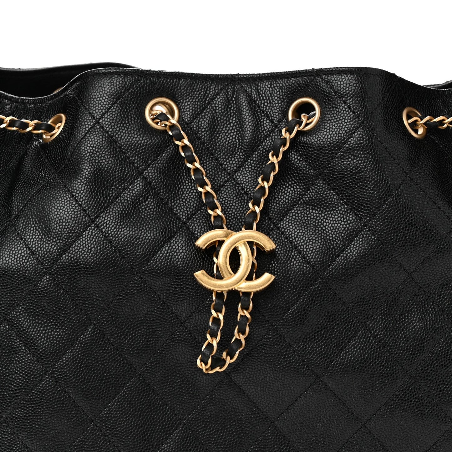 Caviar Quilted Medium Chanel 25 Handbag Black