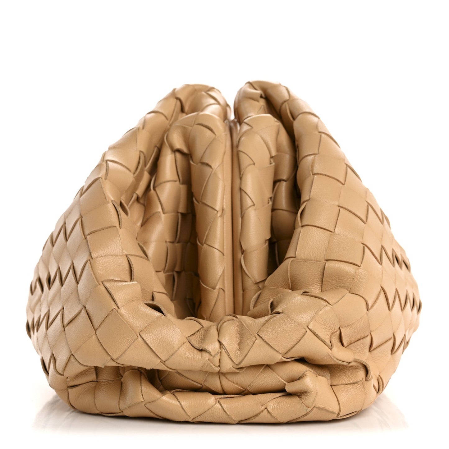 Nappa Maxi Intrecciato The Pouch Oversized Clutch Almond