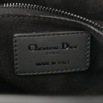 Matte Calfskin Cannage Studded Medium Supple Lady Dior Ultra Black