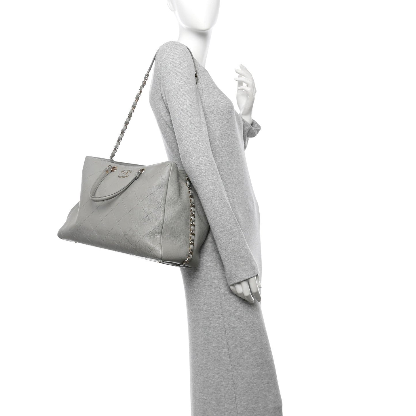 Bullskin Stitched Large Shopping Bag Grey