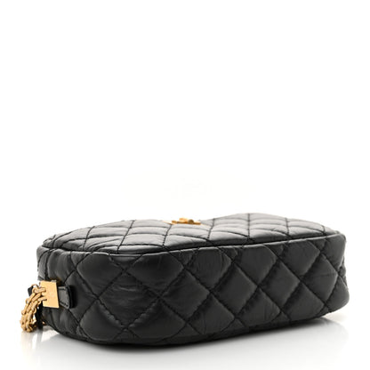 Aged Calfskin Quilted Mini Reissue Camera Case Black