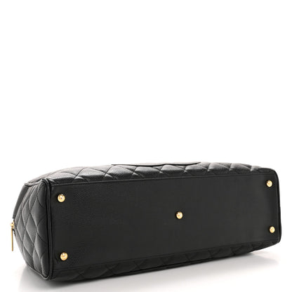 Caviar Quilted Large Bowler Black