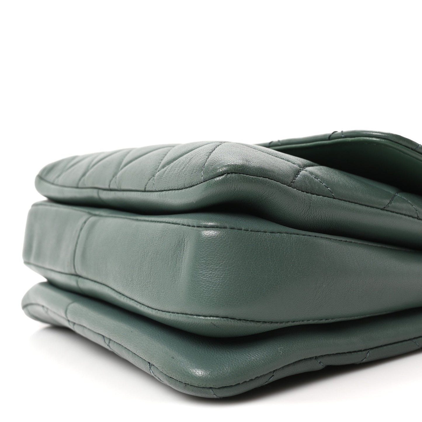 Lambskin Quilted Small Trendy CC Flap Dual Handle Bag Green