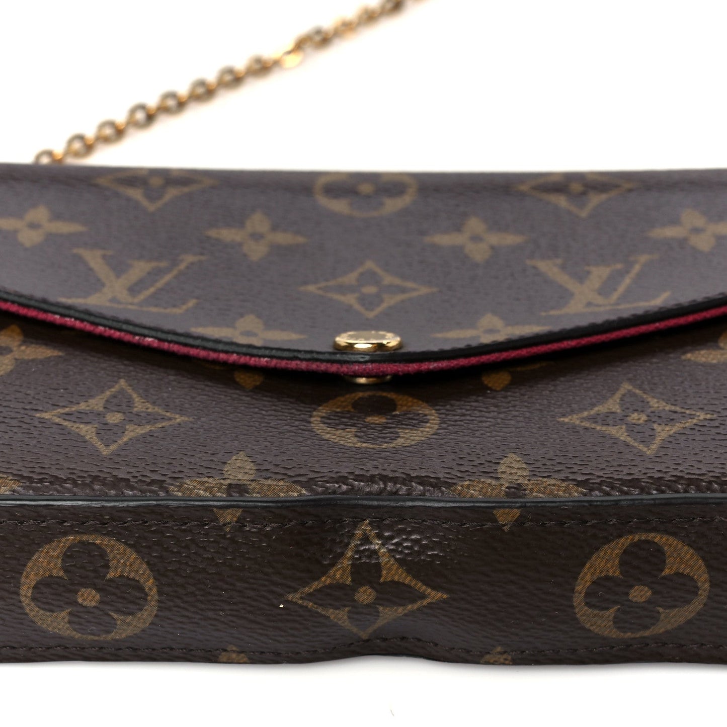 Monogram Pochette Felicie Chain Wallet Fuchsia
