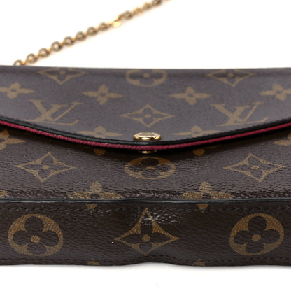 Monogram Pochette Felicie Chain Wallet Fuchsia