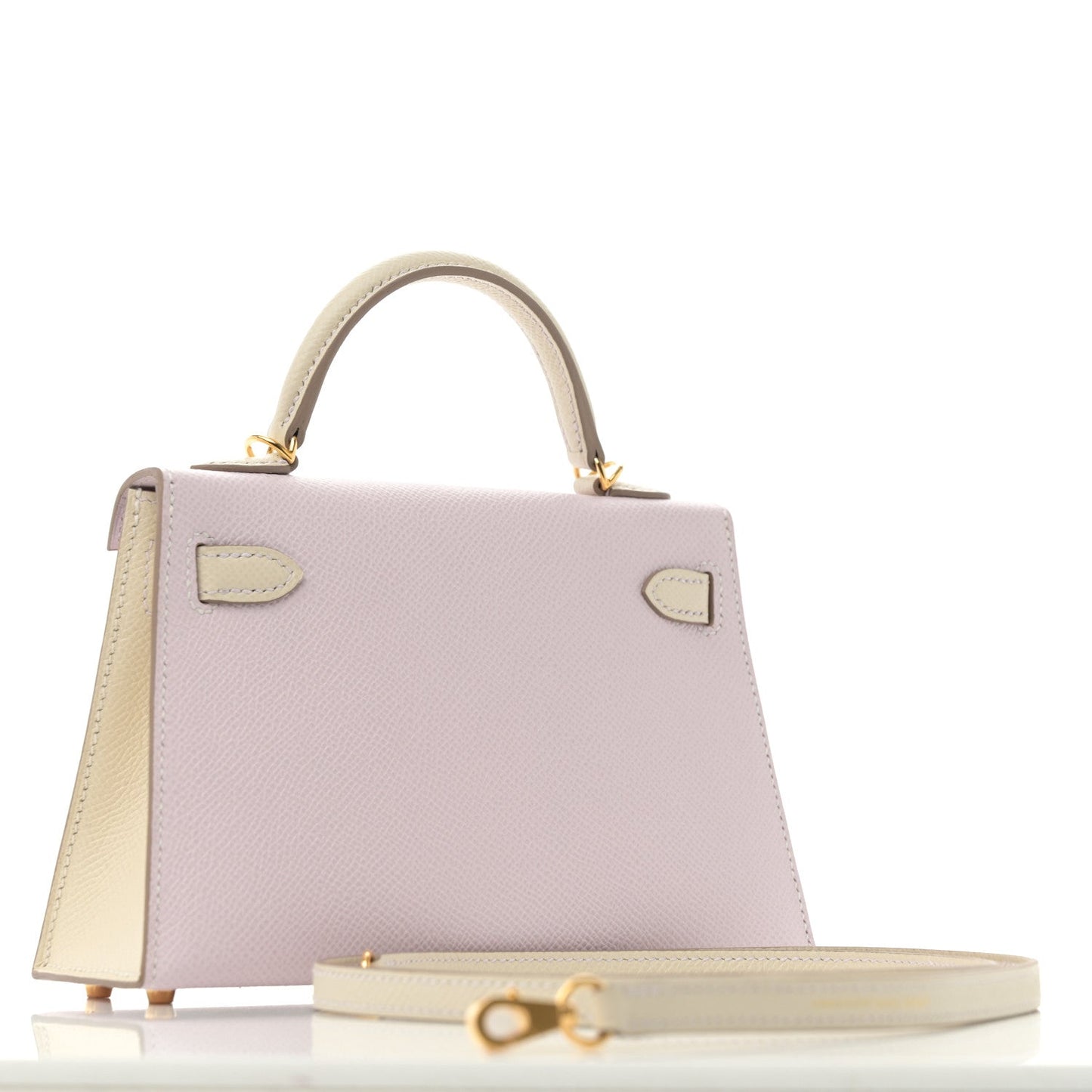 Epsom Horseshoe Mini Kelly Sellier 20 Mauve Pale Craie
