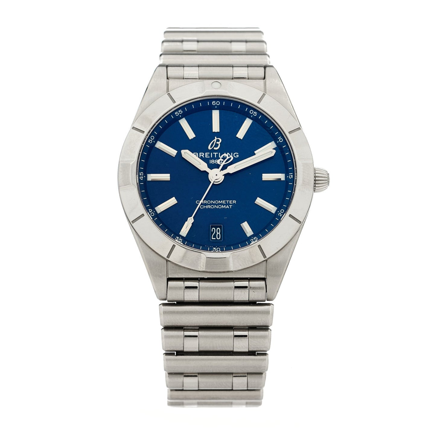 Stainless Steel 32mm Chronomat Quartz Watch Blue A77310101C1A1